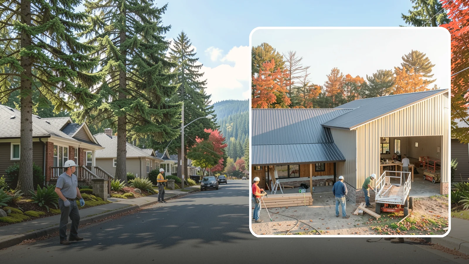 Barndominium Construction in Hunts Point, King County, WA - A barn-style metal or post-frame shell finished as a comfortable, modern living space.
