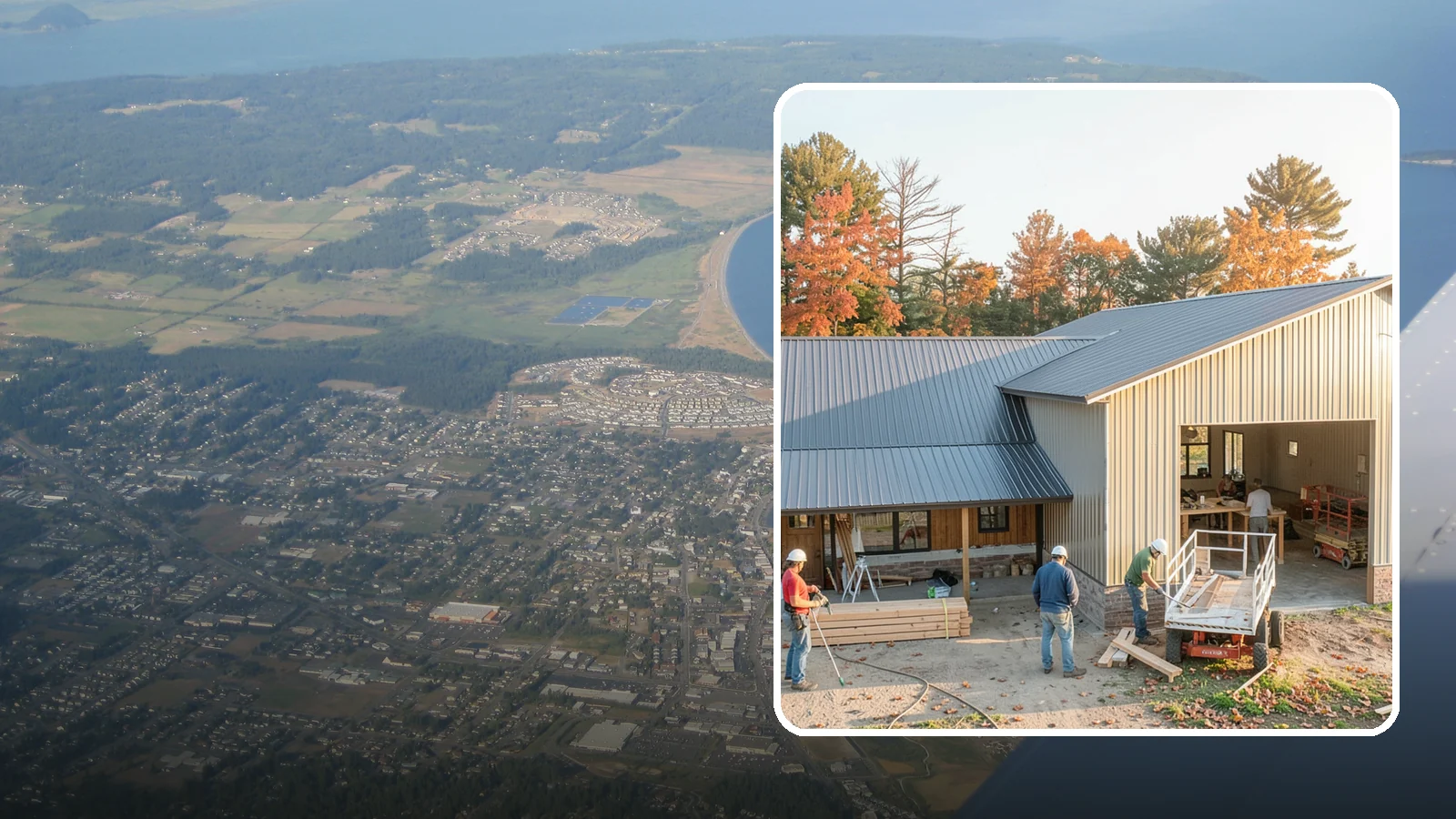 Barndominium Construction in Oak Harbor, Island County, WA - A barn-style metal or post-frame shell finished as a comfortable, modern living space.