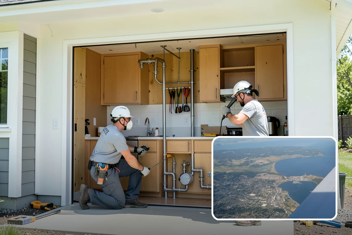 Barndominium Construction in Oak Harbor, Island County, WA - Wide clear spans for flexible living and work areas