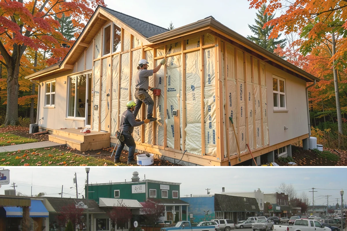 Barndominium Construction in Stanwood, Snohomish County, WA - Erecting the shell during a dry summer stretch lets us close it in fast and finish the interior through the wet season.