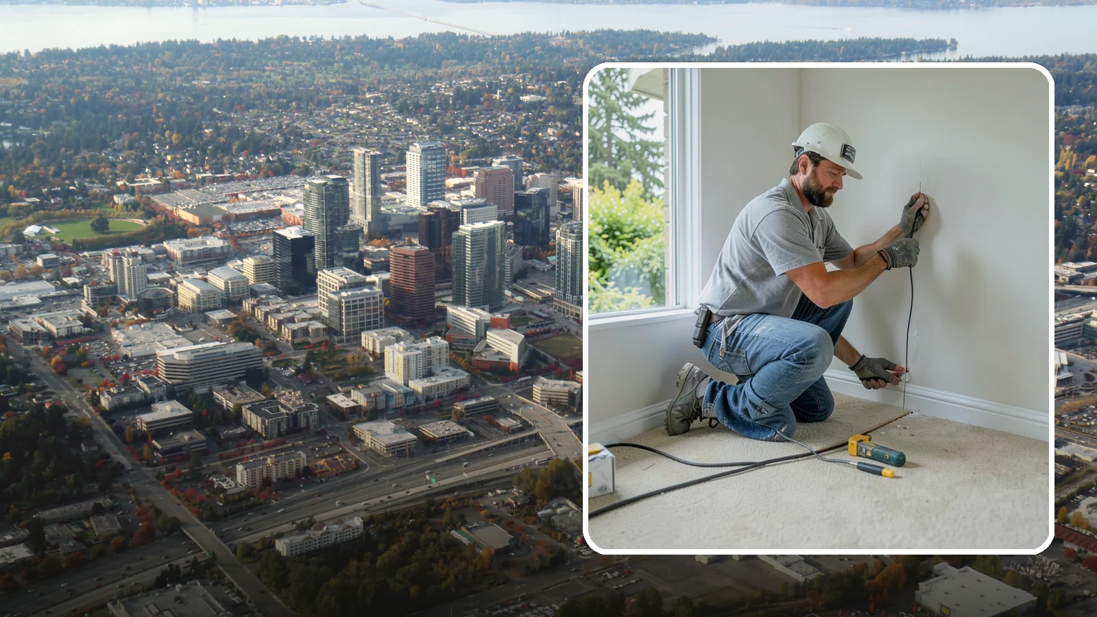 Baseboard Installation in Bellevue, King County, WA - Sturdy baseboard installation that protects wall bottoms and delivers a crisp line where walls meet the floor.