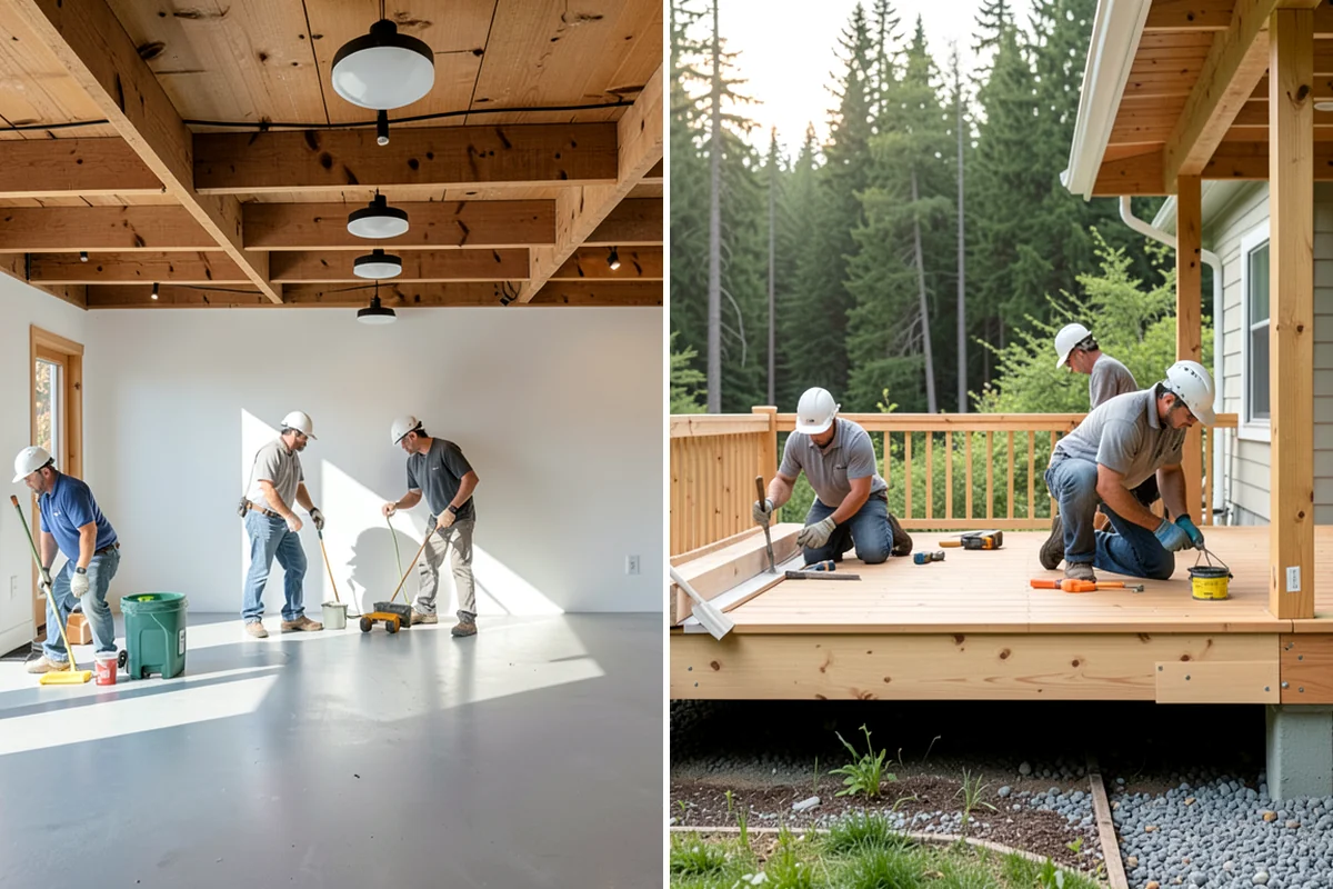Basement ADU Conversion in Clyde Hill, King County, WA - We evaluate the basement's height, moisture, and access
