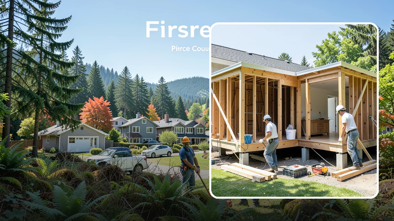 Basement ADU Conversion in Fircrest, Pierce County, WA - Basement ADU conversion that turns unused lower-level space into a legal apartment in your Western Washington home.