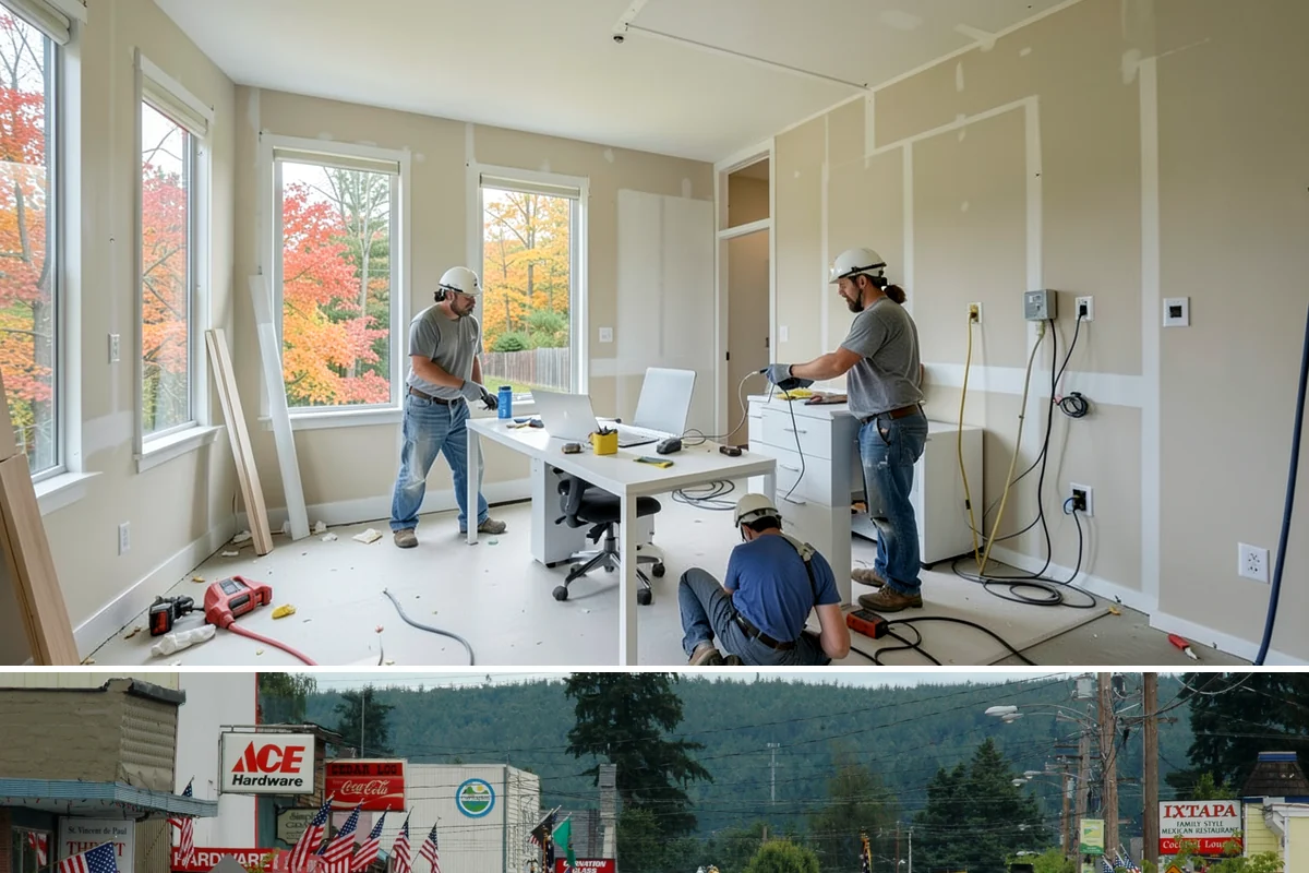 Basement Bar Construction in Carnation, King County, WA - Bar construction is interior work well suited to the off-season when outdoor projects pause.