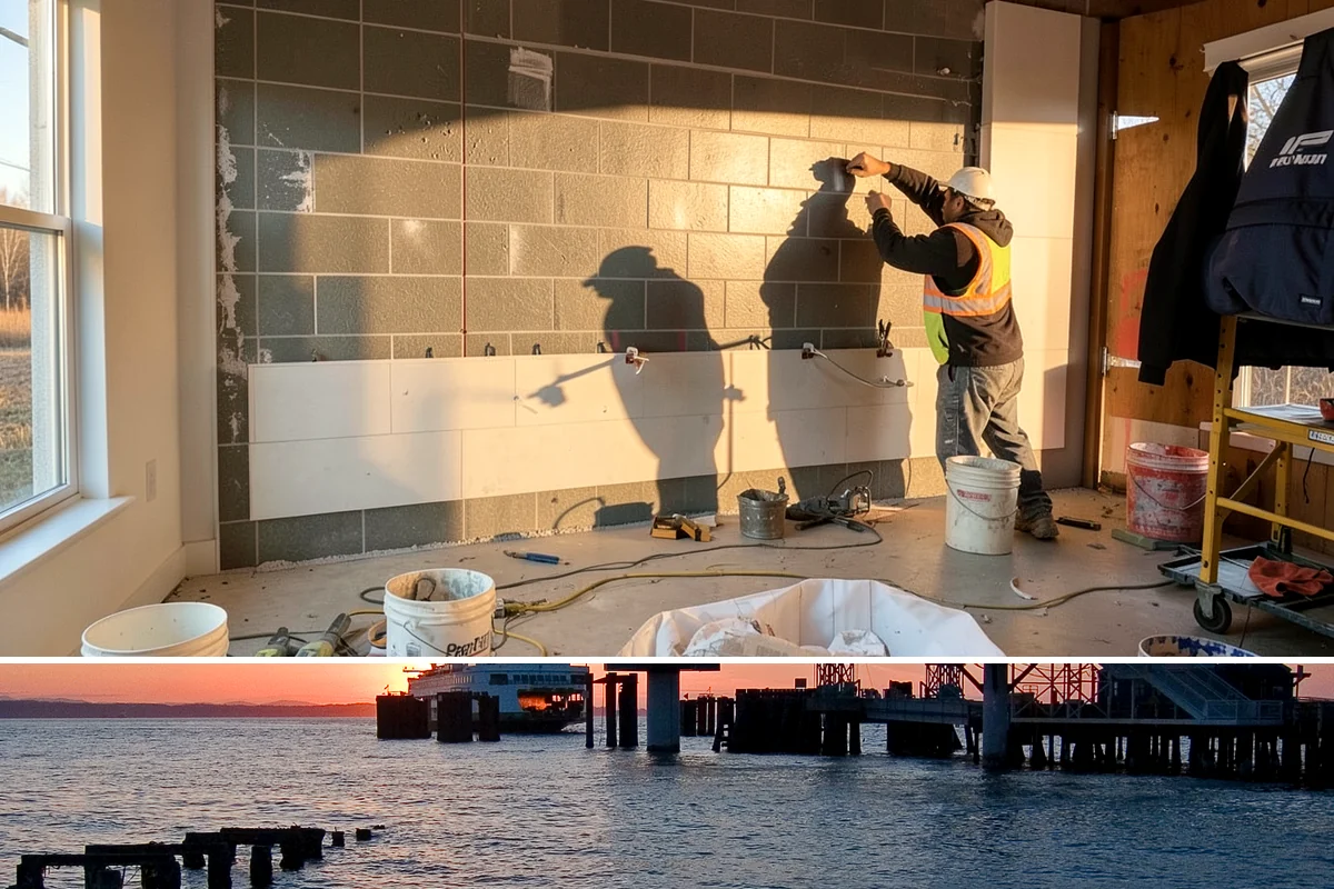 Basement Bar Construction in Edmonds, Snohomish County, WA - Bar construction is interior work well suited to the off-season when outdoor projects pause.