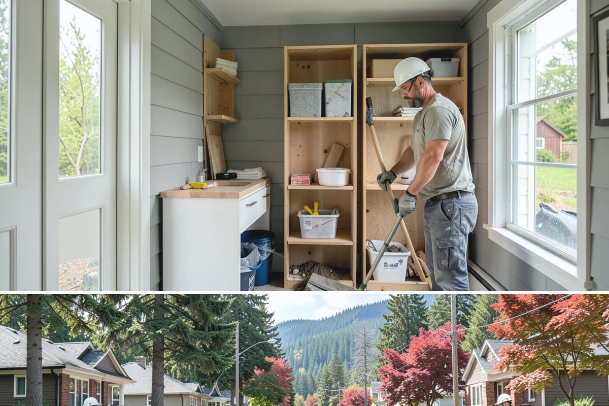 Basement Bar Construction in Hunts Point, King County, WA - Bar construction is interior work well suited to the off-season when outdoor projects pause.