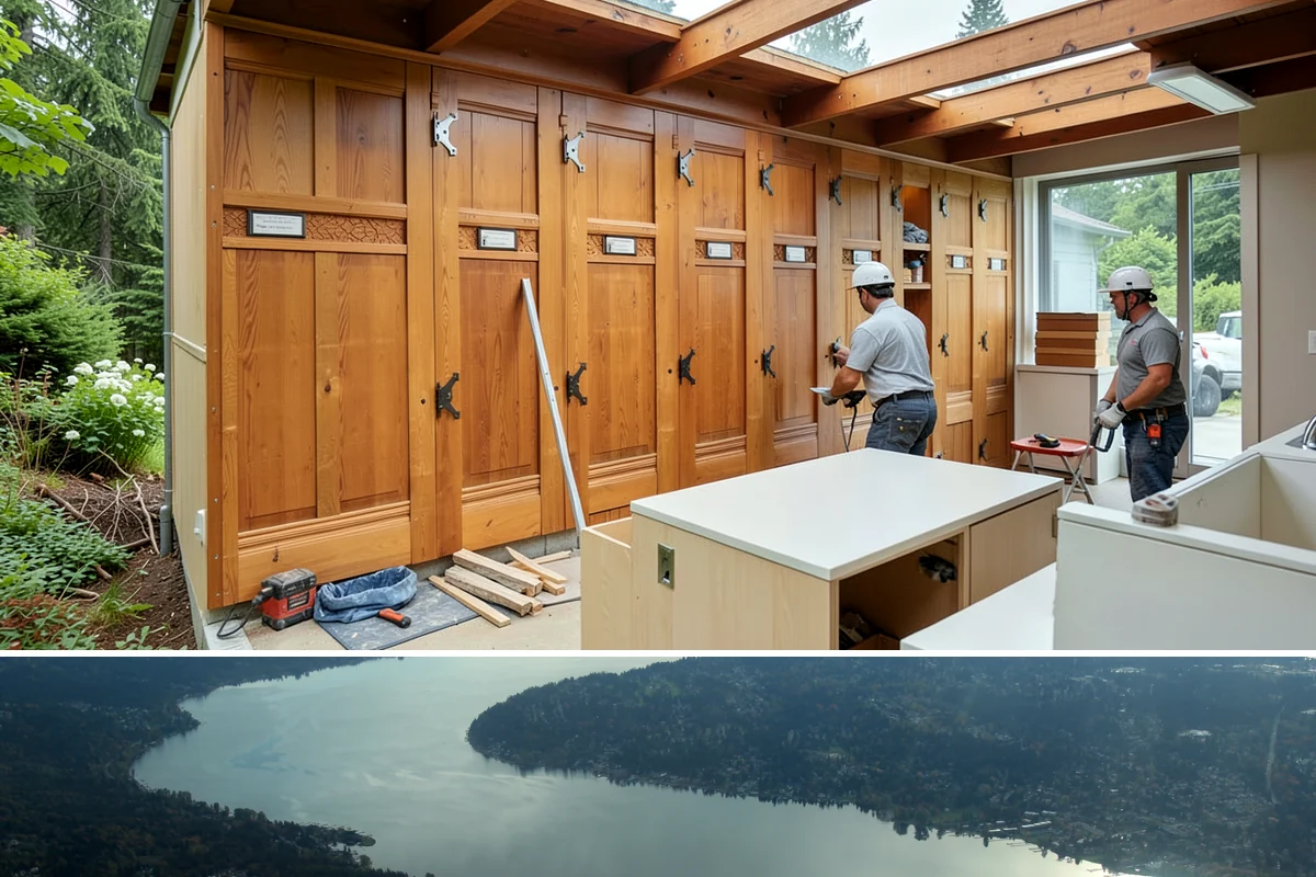 Basement Bar Construction in Sammamish, King County, WA - Bar construction is interior work well suited to the off-season when outdoor projects pause.