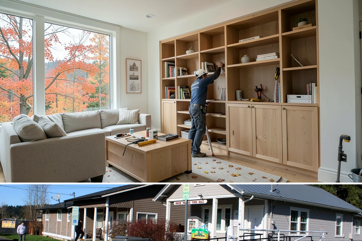 Basement Bar Construction in South Prairie, Pierce County, WA - Bar construction is interior work well suited to the off-season when outdoor projects pause.