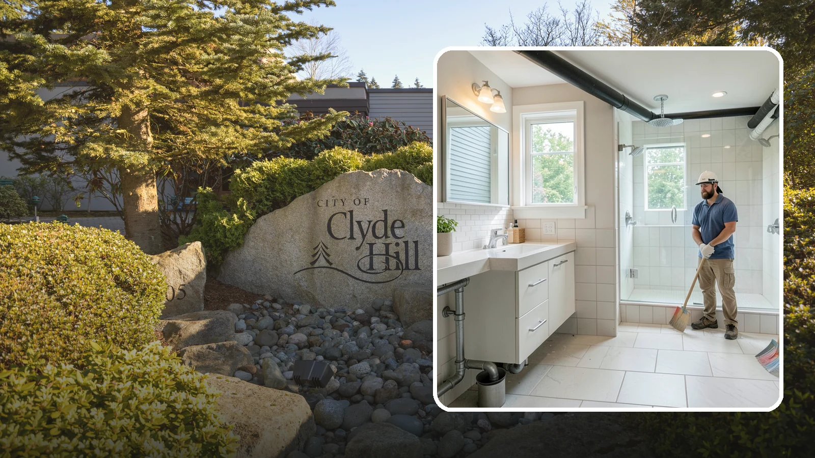 Basement Bathroom in Clyde Hill, King County, WA - A basement bathroom adds a full or half bath below grade, including any needed drainage solutions.