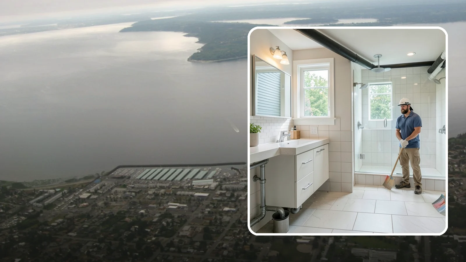 Basement Bathroom in Des Moines, King County, WA - A basement bathroom adds a full or half bath below grade, including any needed drainage solutions.