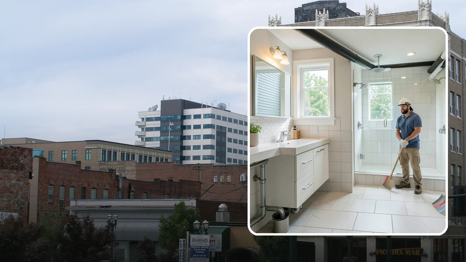 Basement Bathroom in Everett, Snohomish County, WA - A basement bathroom adds a full or half bath below grade, including any needed drainage solutions.