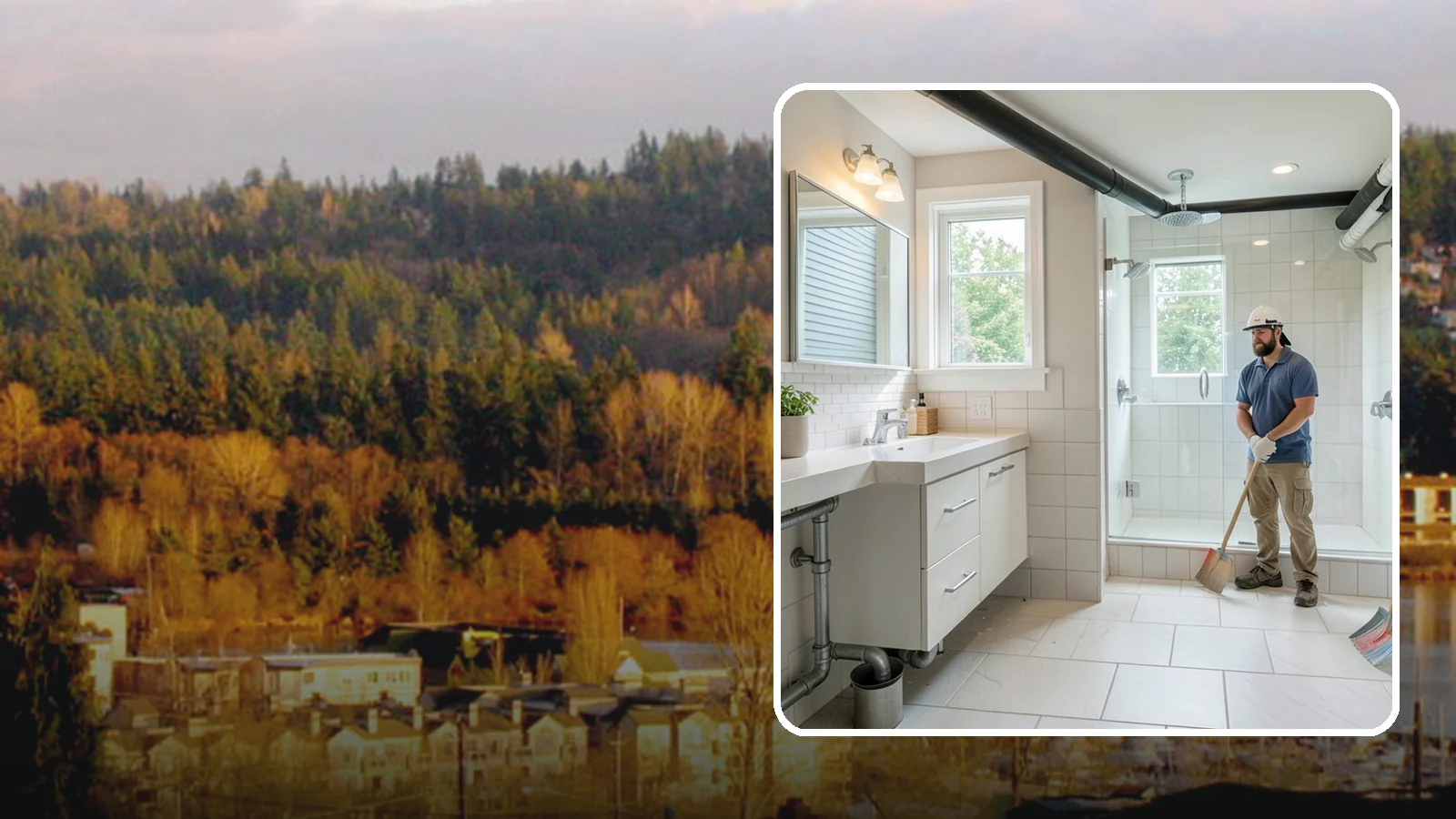 Basement Bathroom in Kenmore, King County, WA - A basement bathroom adds a full or half bath below grade, including any needed drainage solutions.