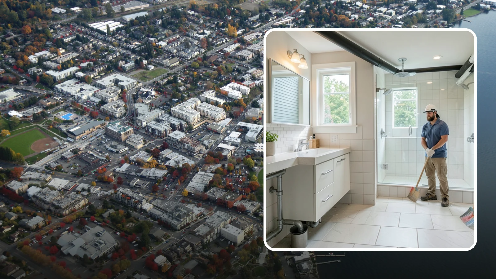 Basement Bathroom in Kirkland, King County, WA - A basement bathroom adds a full or half bath below grade, including any needed drainage solutions.
