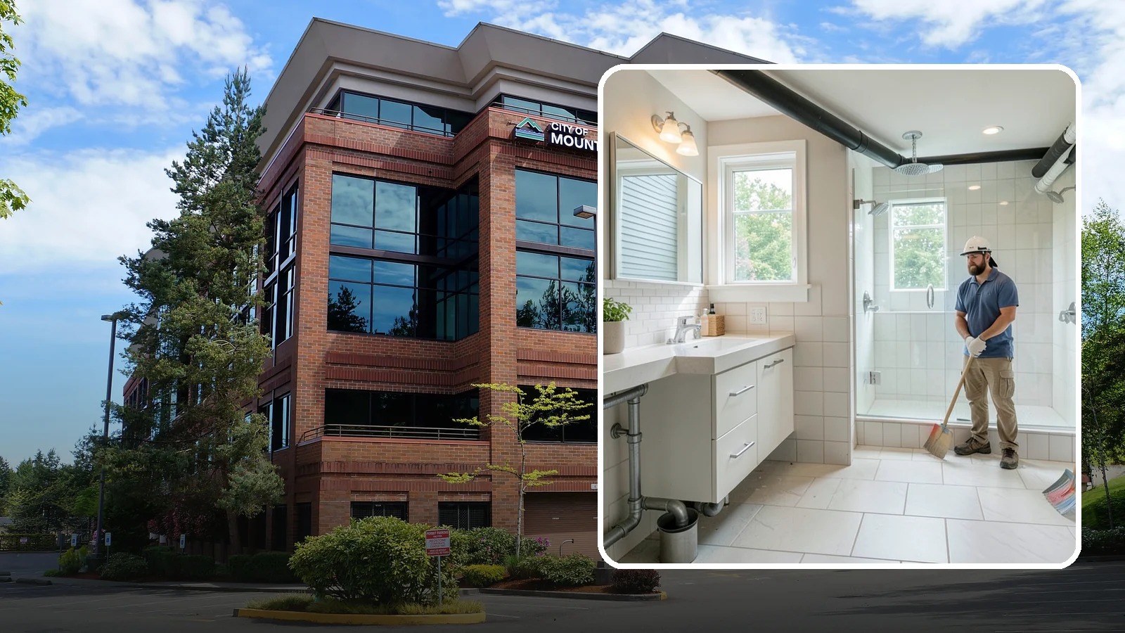 Basement Bathroom in Mountlake Terrace, Snohomish County, WA - A basement bathroom adds a full or half bath below grade, including any needed drainage solutions.
