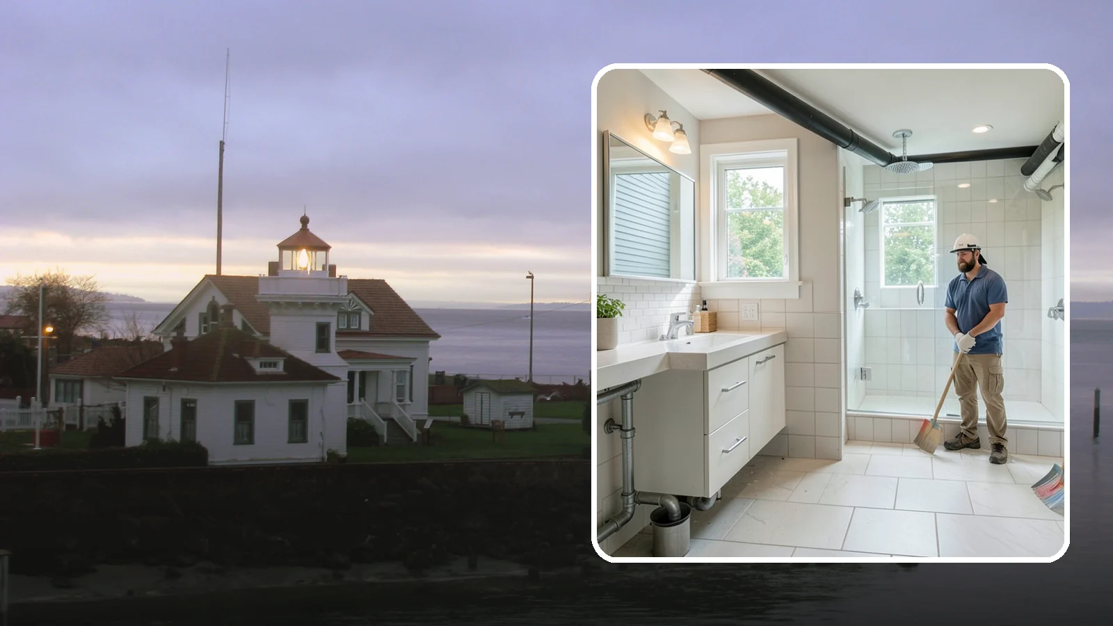 Basement Bathroom in Mukilteo, Snohomish County, WA - A basement bathroom adds a full or half bath below grade, including any needed drainage solutions.
