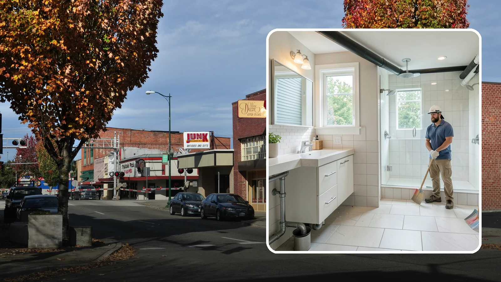 Basement Bathroom in Puyallup, Pierce County, WA - A basement bathroom adds a full or half bath below grade, including any needed drainage solutions.