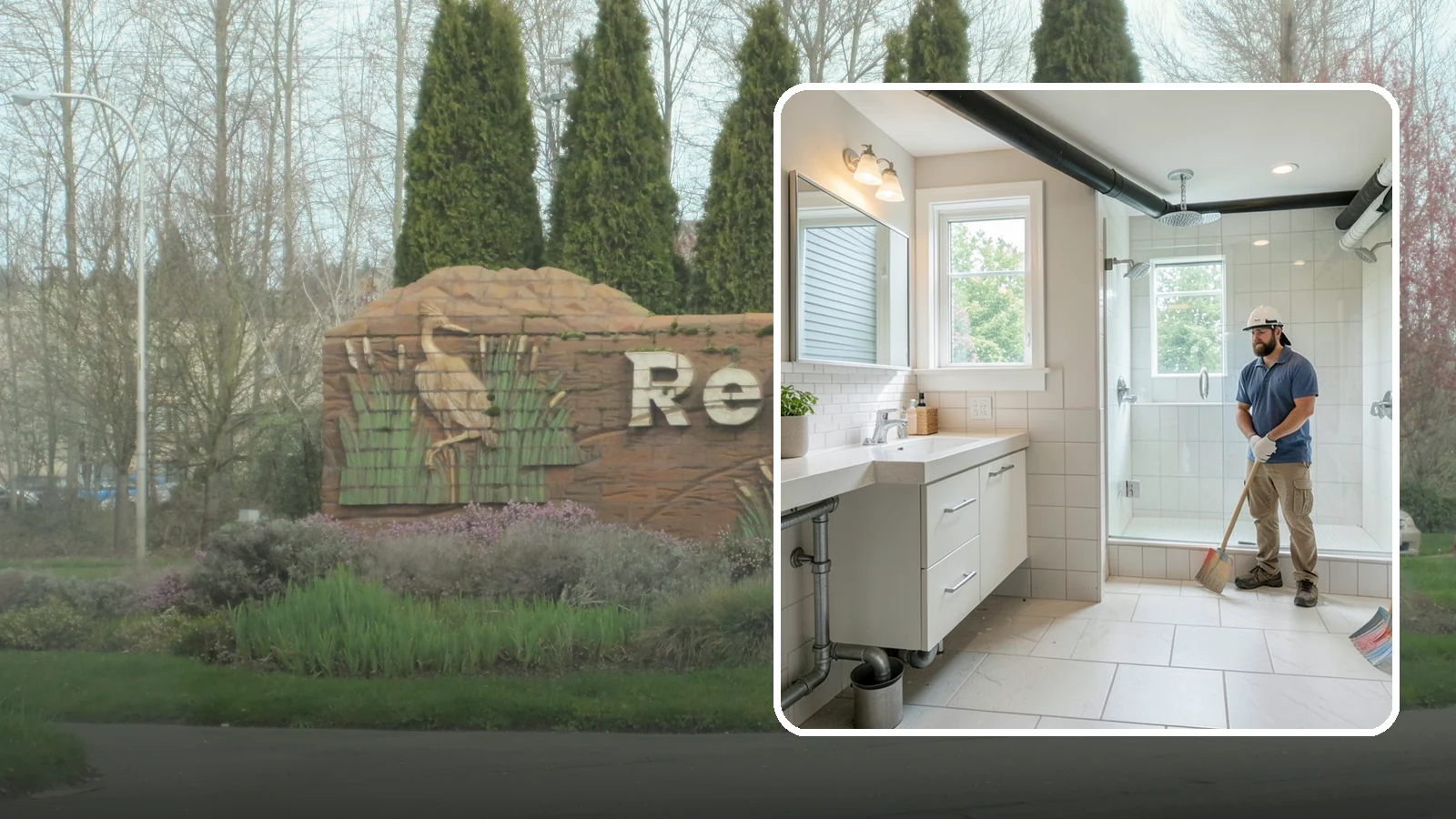 Basement Bathroom in Renton, King County, WA - A basement bathroom adds a full or half bath below grade, including any needed drainage solutions.