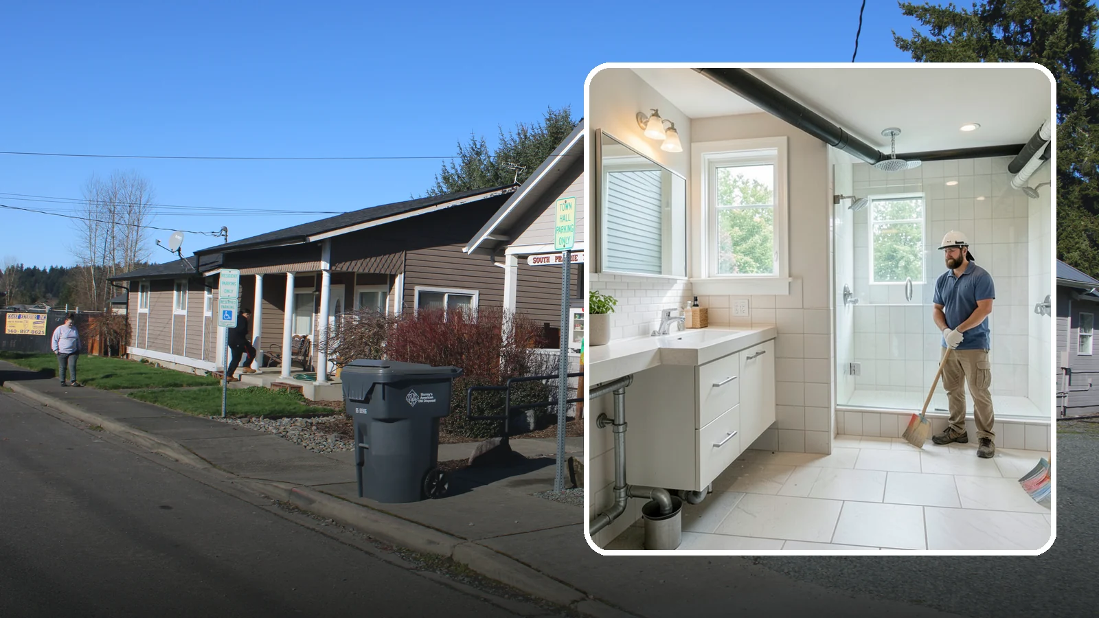 Basement Bathroom in South Prairie, Pierce County, WA - A basement bathroom adds a full or half bath below grade, including any needed drainage solutions.