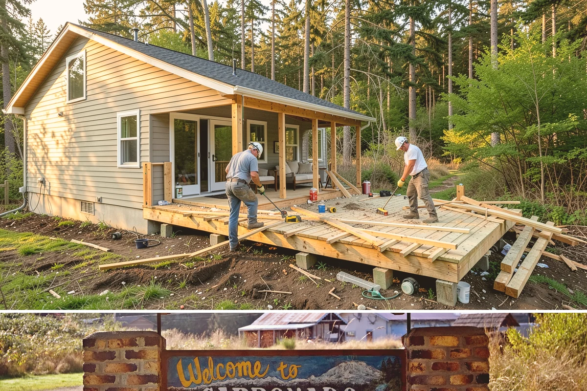 Basement Bedroom in Carbonado, Pierce County, WA - Interior framing runs year-round, though we prefer drier conditions for excavating the exterior egress well.