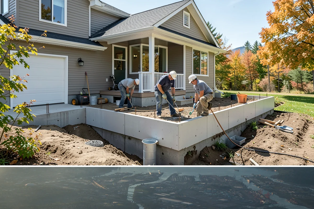 Basement Bedroom in Fife, Pierce County, WA - Interior framing runs year-round, though we prefer drier conditions for excavating the exterior egress well.