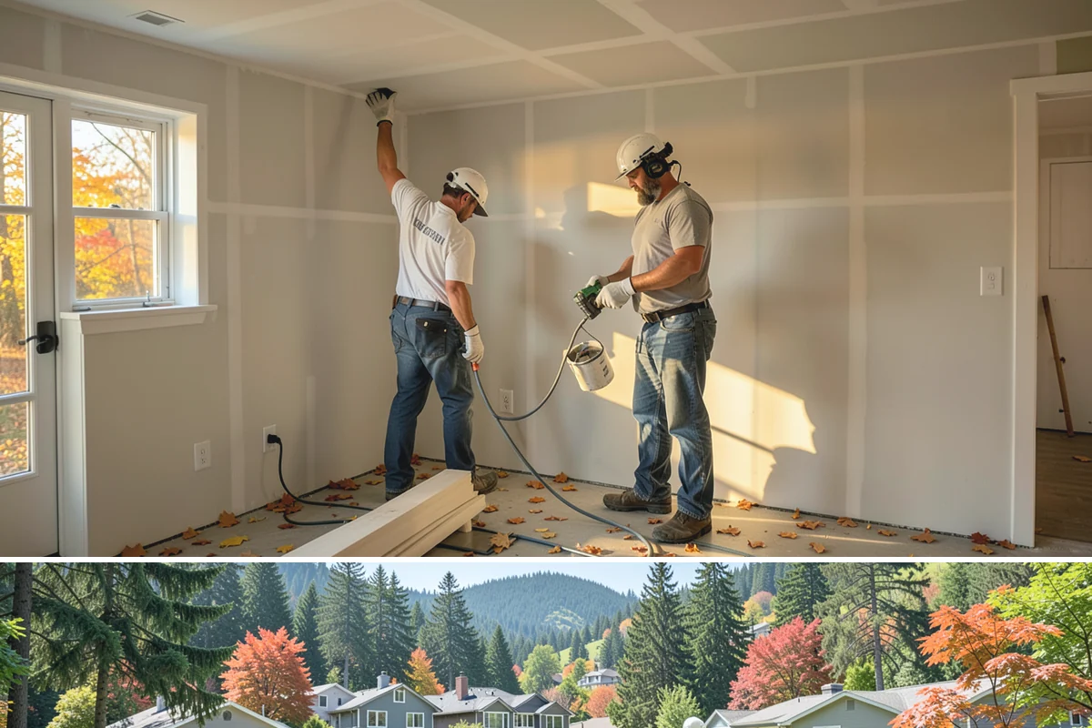 Basement Bedroom in Fircrest, Pierce County, WA - Interior framing runs year-round, though we prefer drier conditions for excavating the exterior egress well.