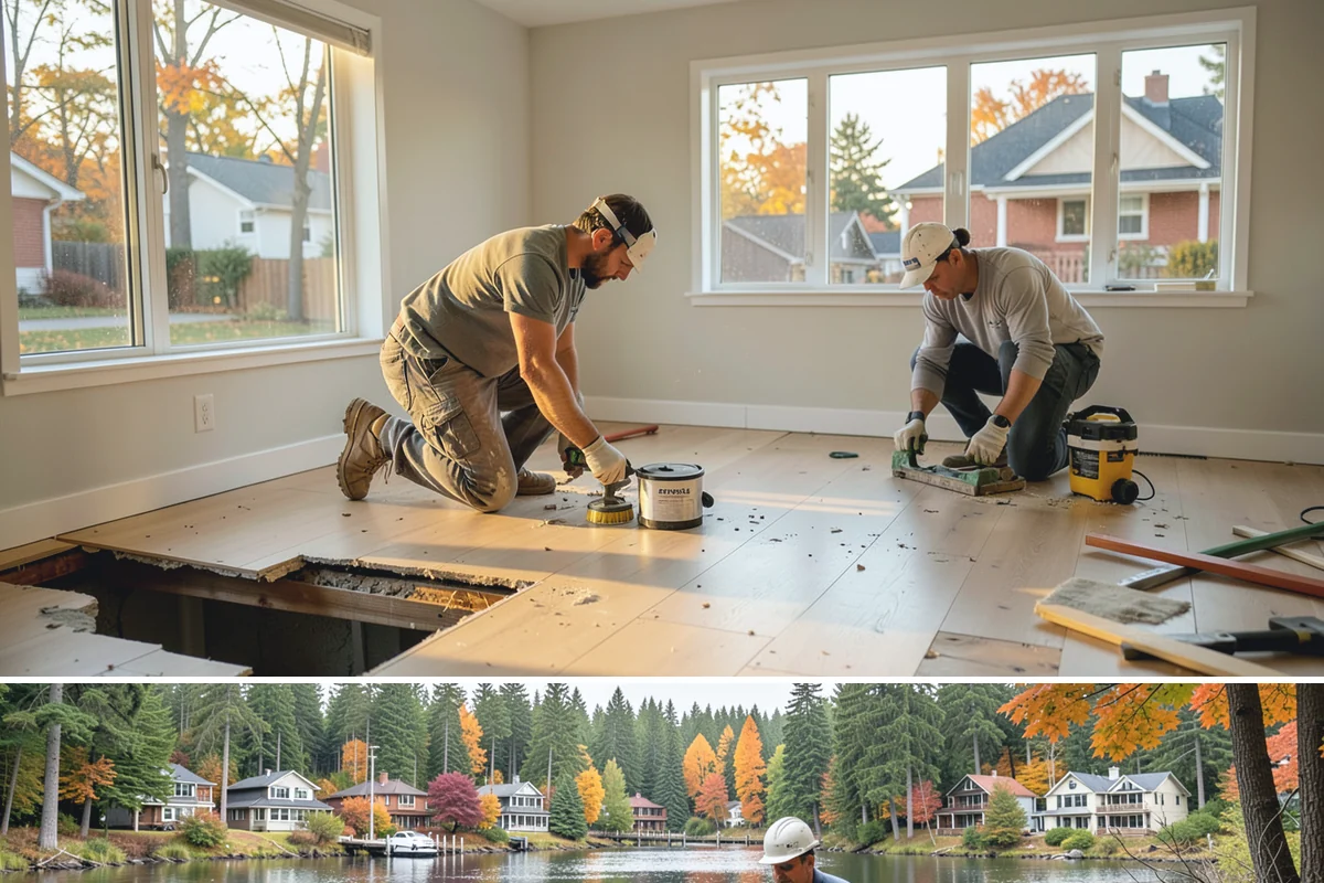 Basement Bedroom in La Conner, Skagit County, WA - Interior framing runs year-round, though we prefer drier conditions for excavating the exterior egress well.