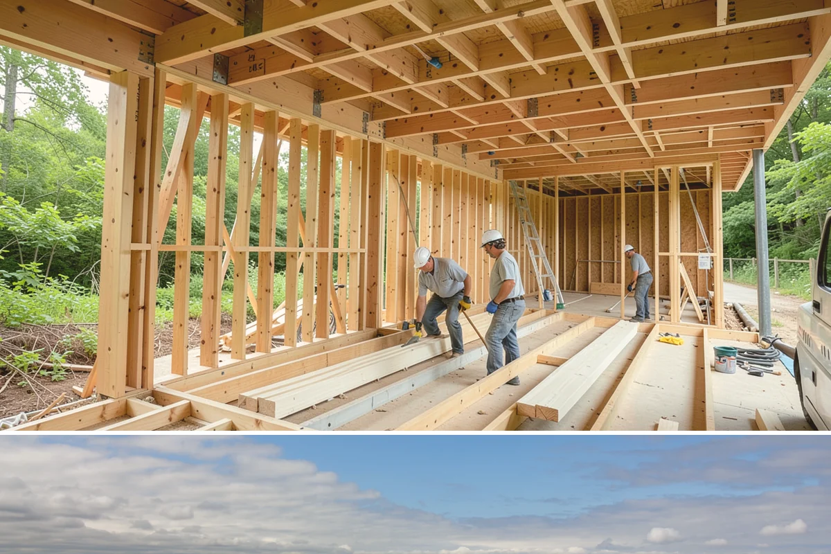 Basement Bedroom in University Place, Pierce County, WA - Interior framing runs year-round, though we prefer drier conditions for excavating the exterior egress well.