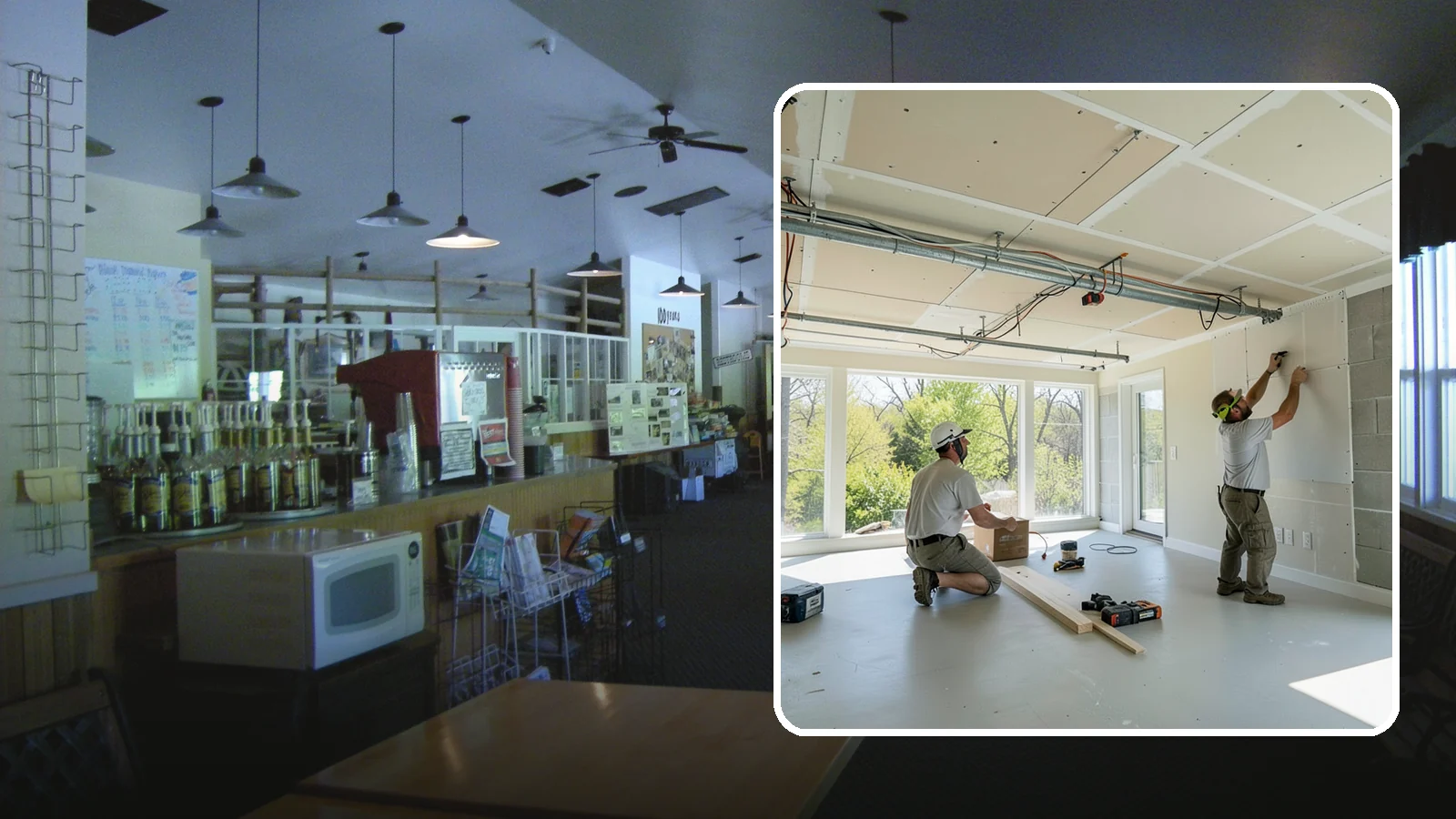 Basement Ceiling in Black Diamond, King County, WA - A basement ceiling installs a finished drywall or drop ceiling that conceals utilities while allowing access.