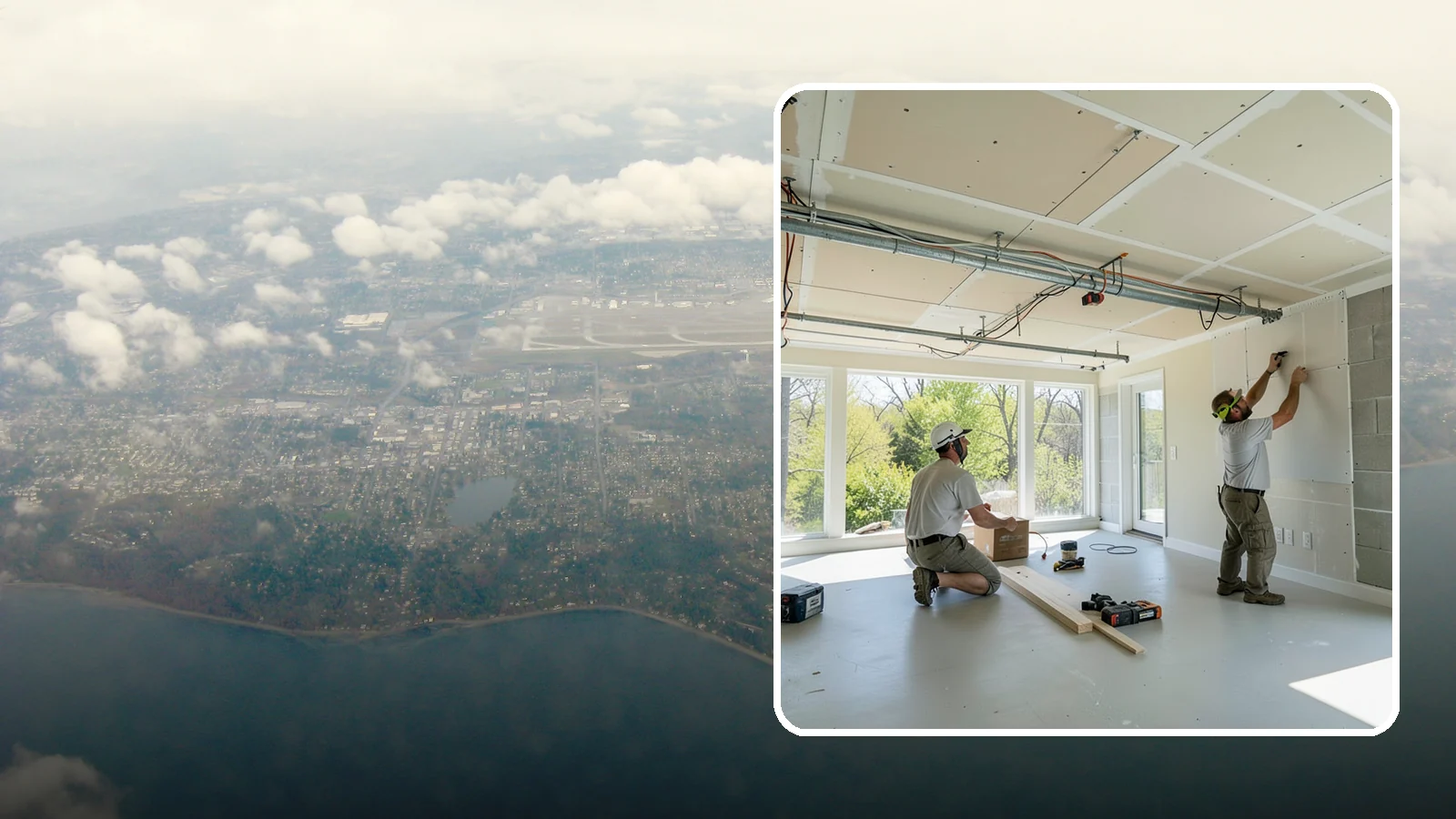 Basement Ceiling in Burien, King County, WA - A basement ceiling installs a finished drywall or drop ceiling that conceals utilities while allowing access.