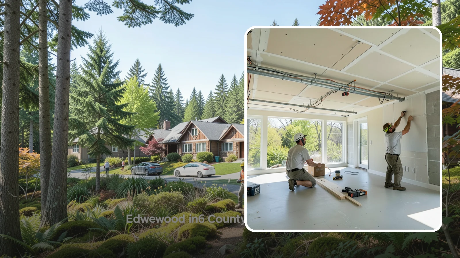 Basement Ceiling in Edgewood, Pierce County, WA - A basement ceiling installs a finished drywall or drop ceiling that conceals utilities while allowing access.