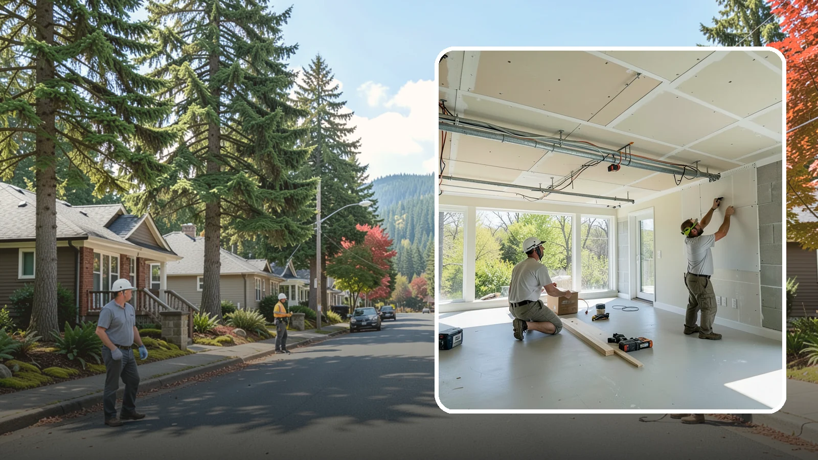 Basement Ceiling in Hunts Point, King County, WA - A basement ceiling installs a finished drywall or drop ceiling that conceals utilities while allowing access.