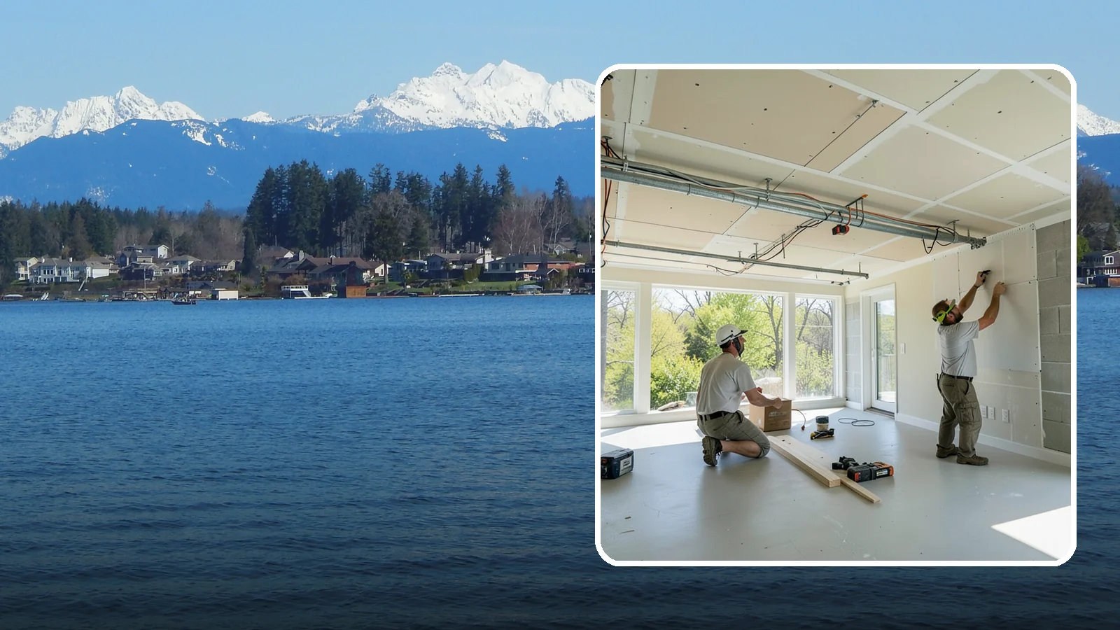 Basement Ceiling in Lake Stevens, Snohomish County, WA - A basement ceiling installs a finished drywall or drop ceiling that conceals utilities while allowing access.