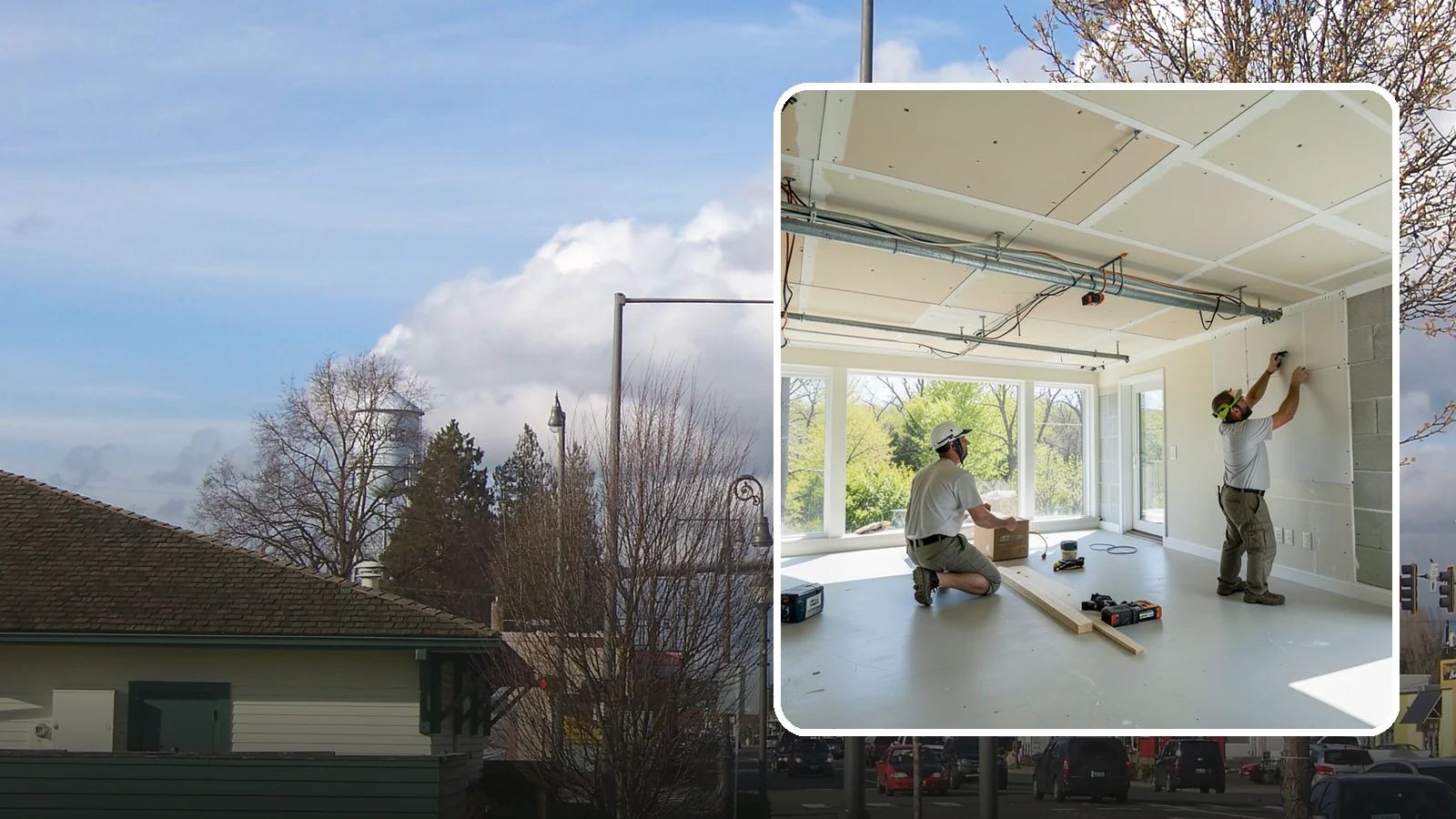 Basement Ceiling in Marysville, Snohomish County, WA - A basement ceiling installs a finished drywall or drop ceiling that conceals utilities while allowing access.