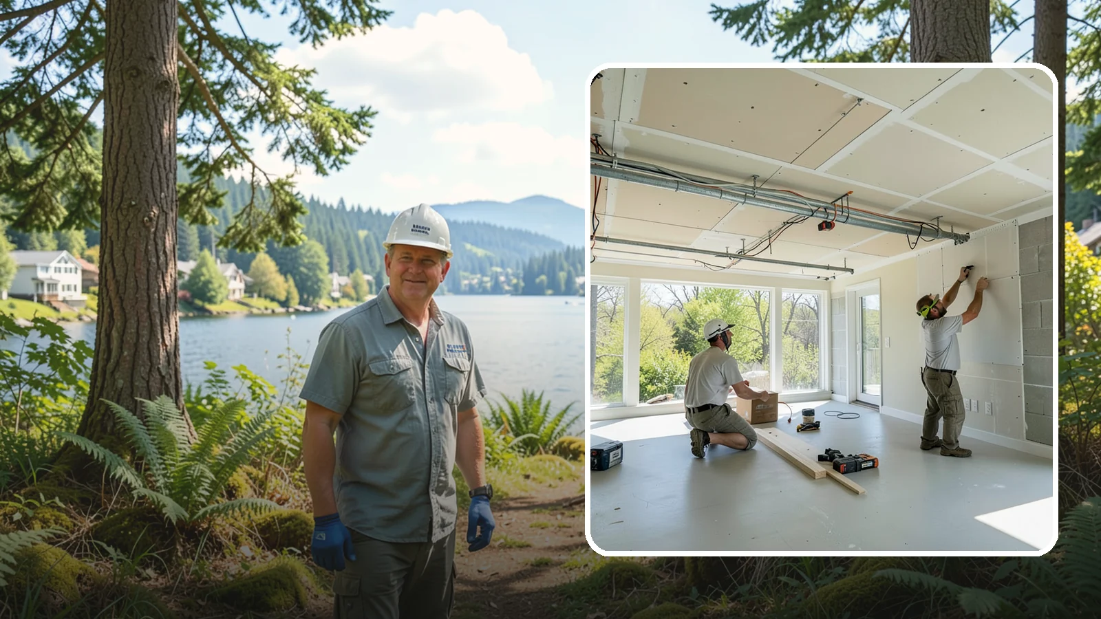Basement Ceiling in Milton, King County, WA - A basement ceiling installs a finished drywall or drop ceiling that conceals utilities while allowing access.