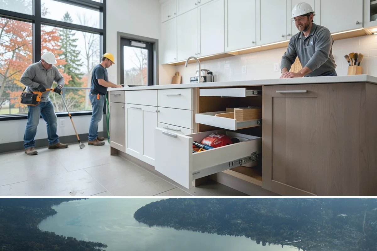 Basement Ceiling in Sammamish, King County, WA - Ceiling installation is indoor work that fits any time of year, including winter.