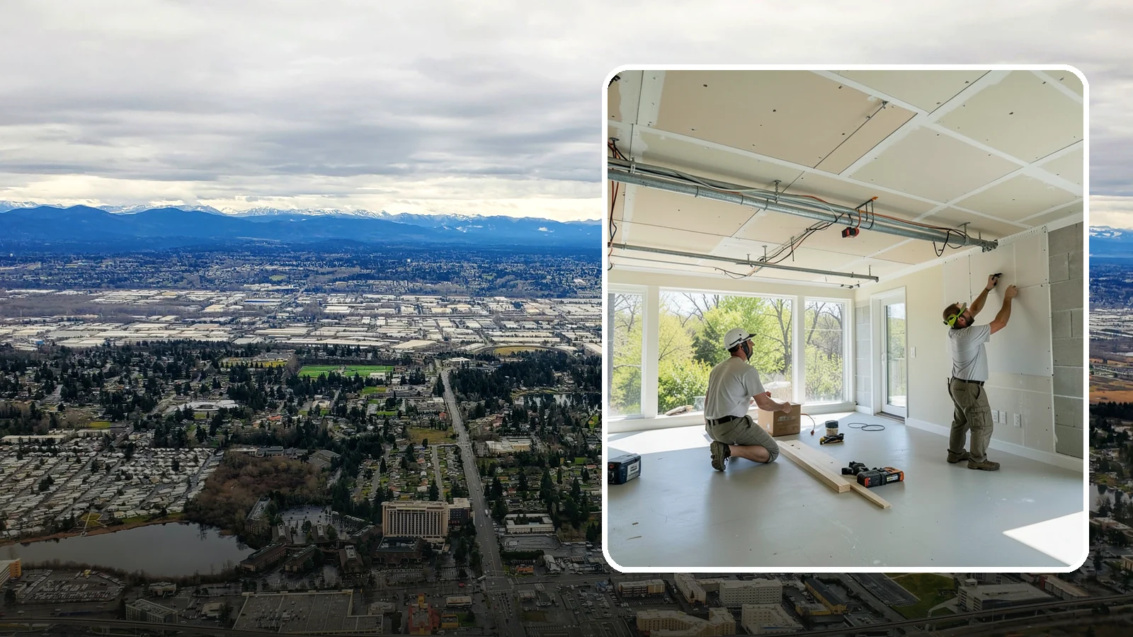 Basement Ceiling in SeaTac, King County, WA - A basement ceiling installs a finished drywall or drop ceiling that conceals utilities while allowing access.