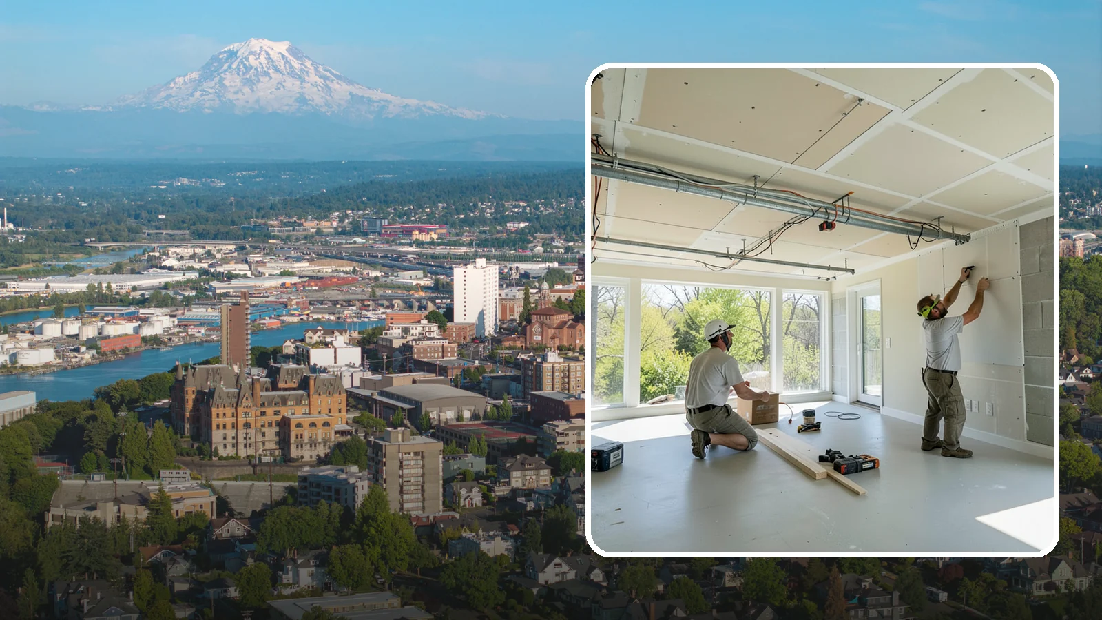 Basement Ceiling in Tacoma, Pierce County, WA - A basement ceiling installs a finished drywall or drop ceiling that conceals utilities while allowing access.
