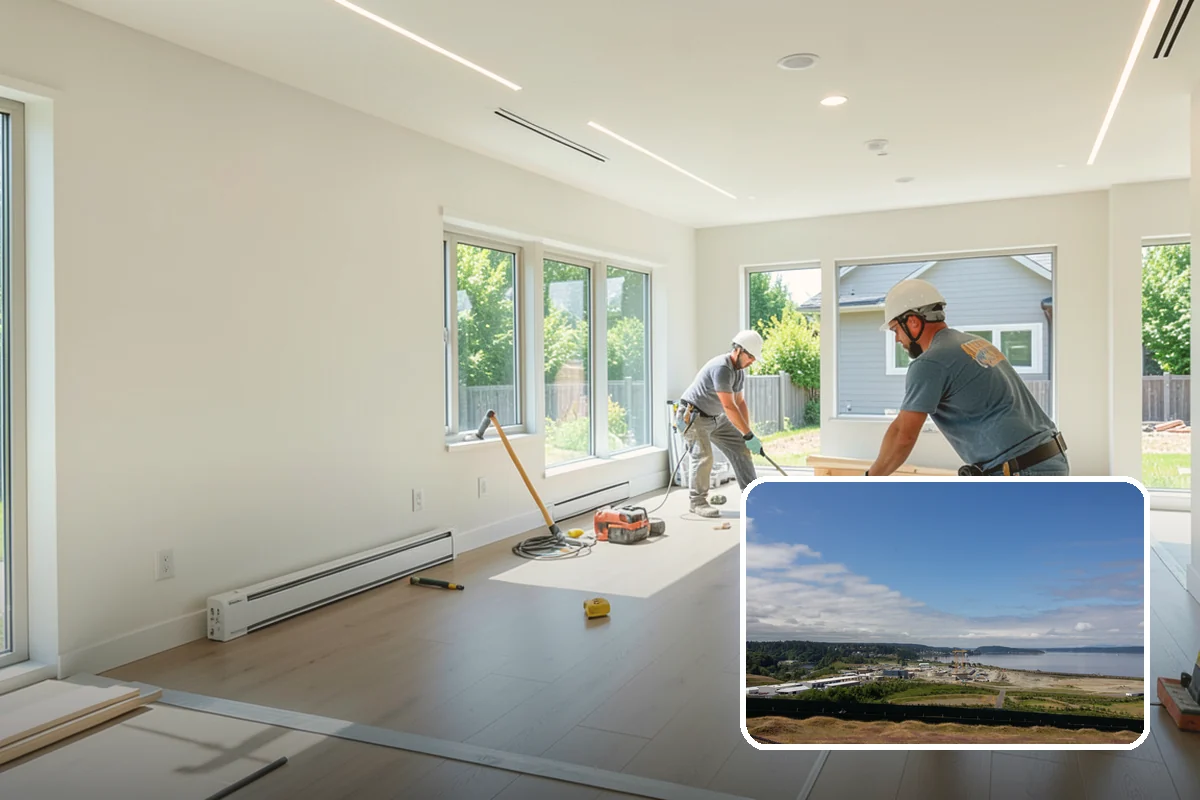 Basement Ceiling in University Place, Pierce County, WA - Conceals ducts, pipes, and wiring
