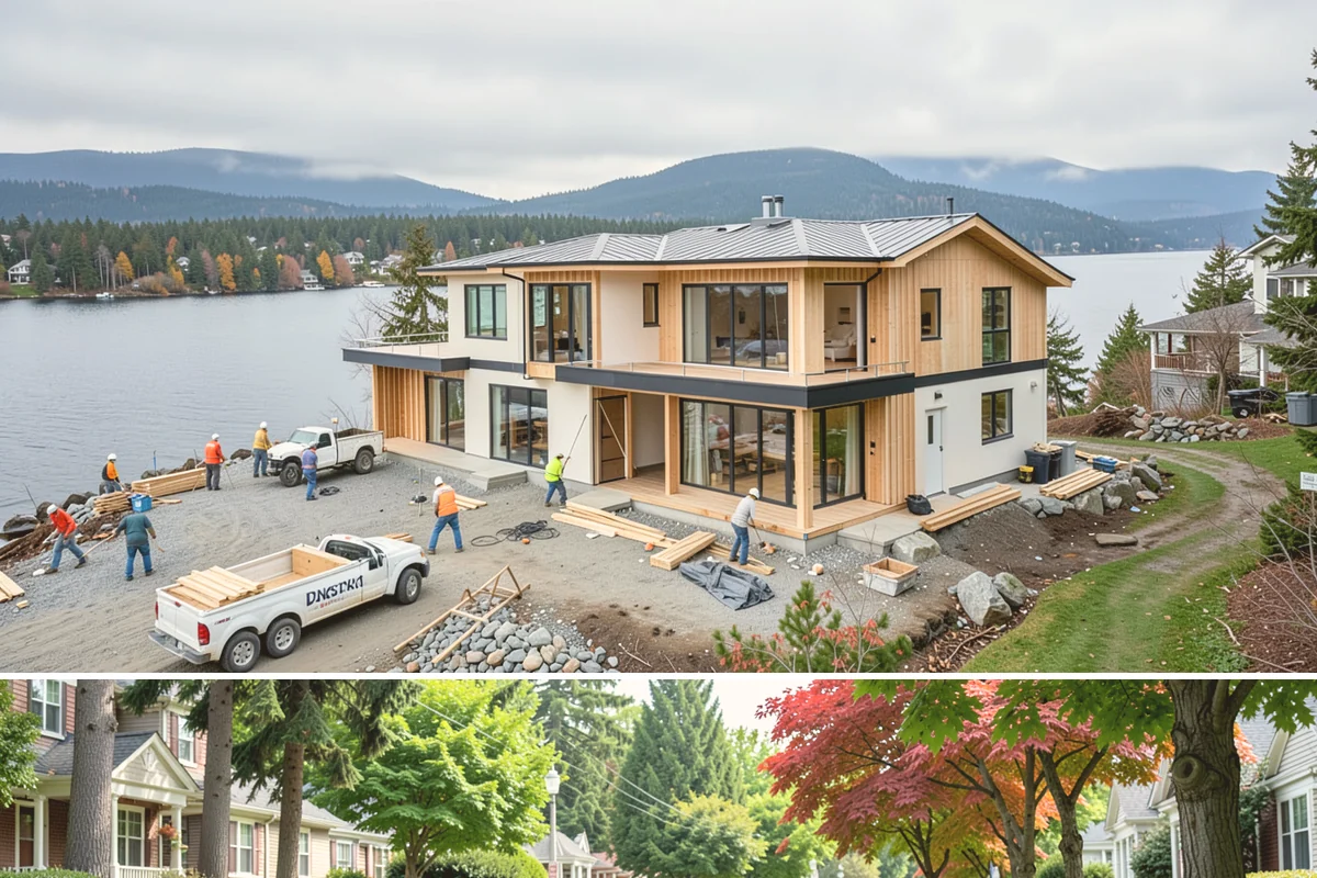 Basement Conversion in Beaux Arts Village, King County, WA - Conversion work happens indoors and is a great use of the damp off-season.