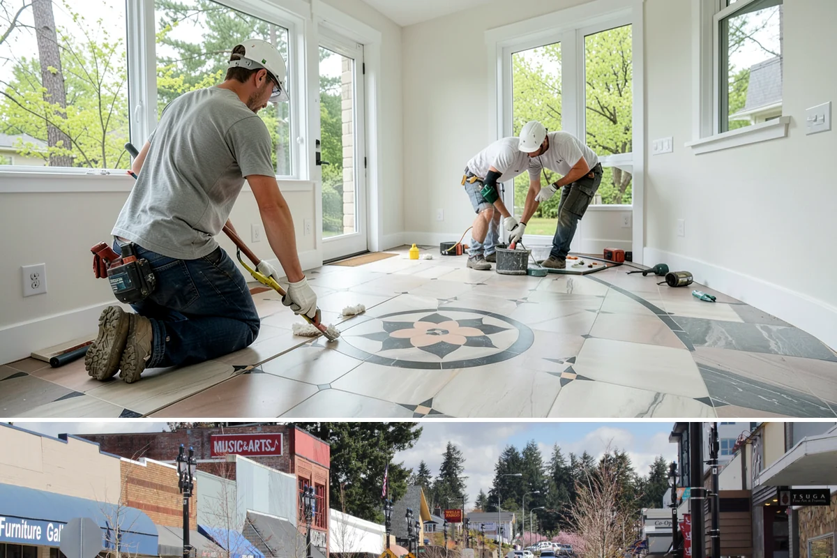 Basement Conversion in Bothell, King County, WA - Conversion work happens indoors and is a great use of the damp off-season.