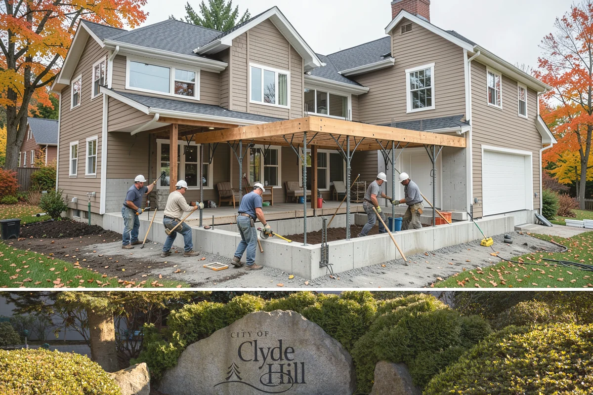 Basement Conversion in Clyde Hill, King County, WA - Conversion work happens indoors and is a great use of the damp off-season.