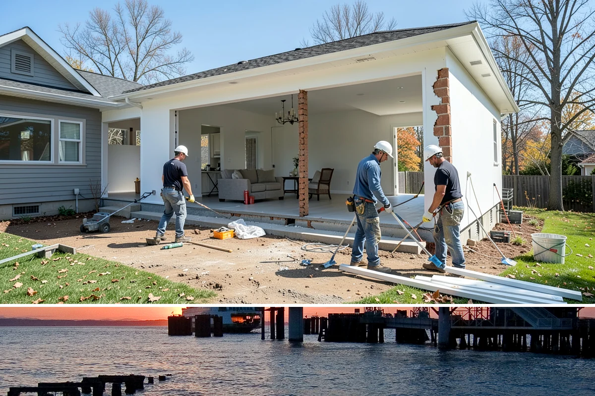 Basement Conversion in Edmonds, Snohomish County, WA - Conversion work happens indoors and is a great use of the damp off-season.