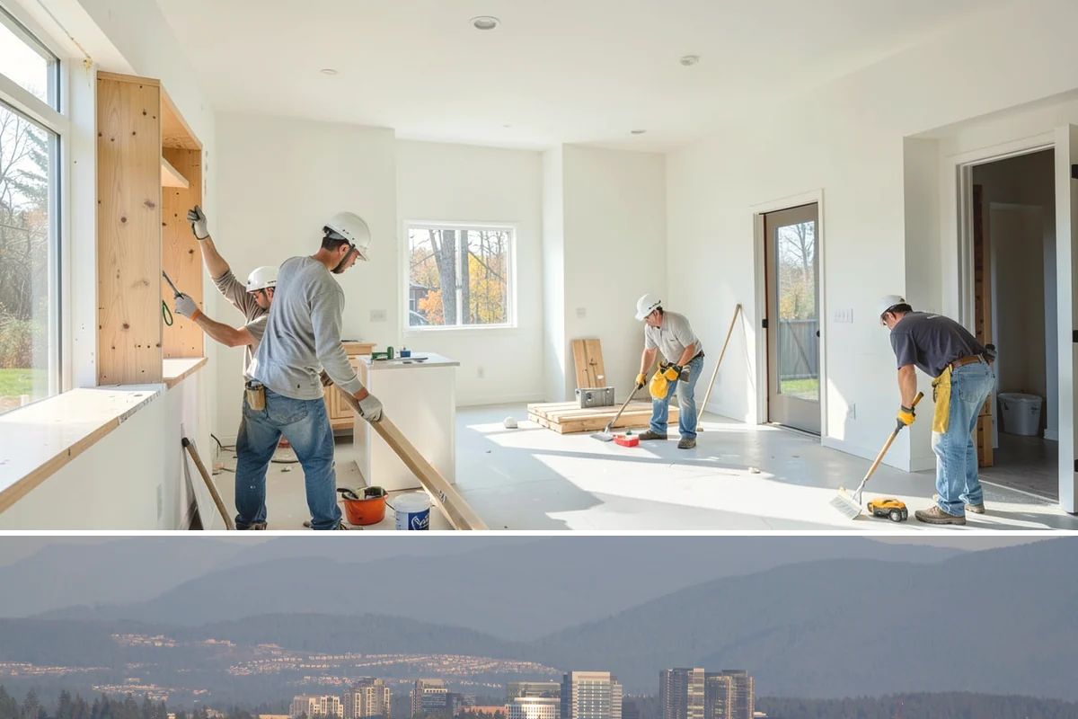 Basement Conversion in Medina, King County, WA - Conversion work happens indoors and is a great use of the damp off-season.