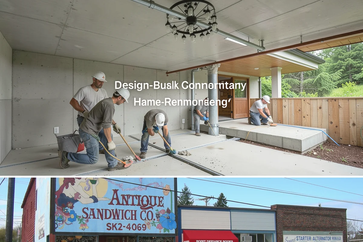 Basement Conversion in Ruston, Pierce County, WA - Conversion work happens indoors and is a great use of the damp off-season.