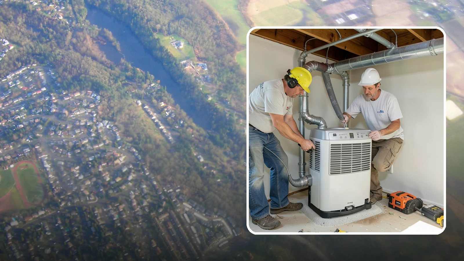 Basement Dehumidifier Installation in Algona, King County, WA - Adding a dedicated, drainable dehumidifier that holds basement or crawlspace humidity at a safe, consistent level.