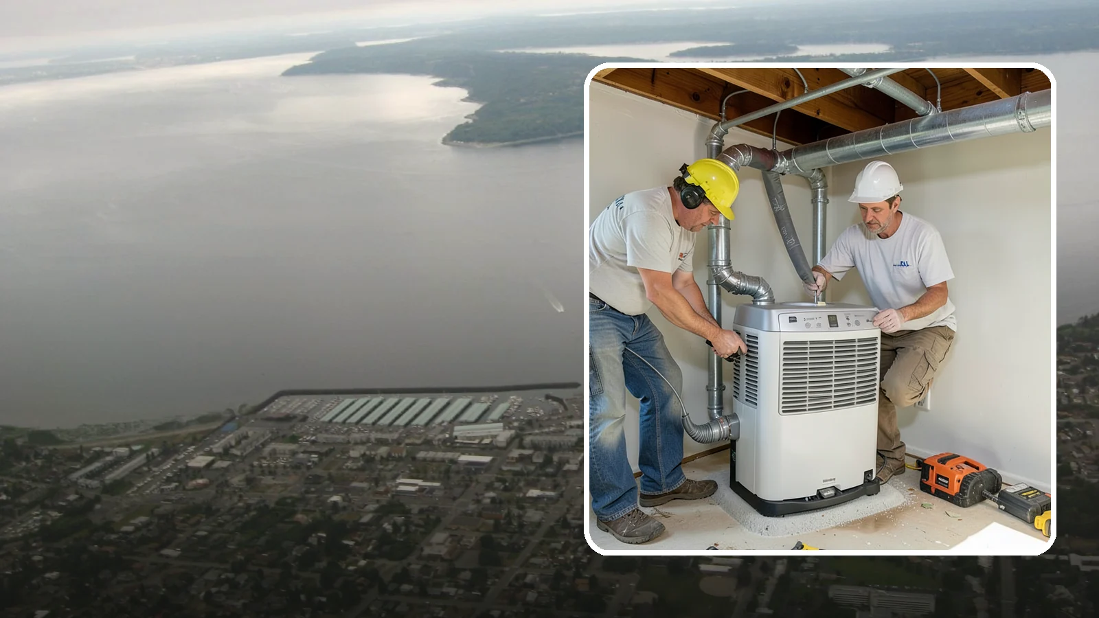 Basement Dehumidifier Installation in Des Moines, King County, WA - Adding a dedicated, drainable dehumidifier that holds basement or crawlspace humidity at a safe, consistent level.