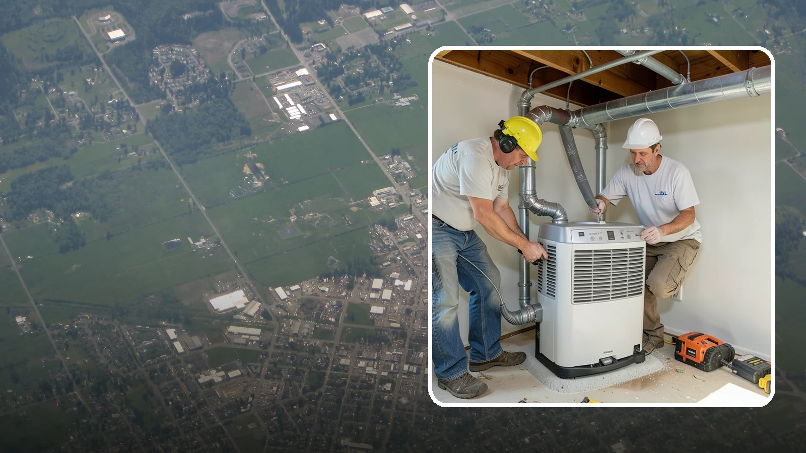 Basement Dehumidifier Installation in Enumclaw, King County, WA - Adding a dedicated, drainable dehumidifier that holds basement or crawlspace humidity at a safe, consistent level.