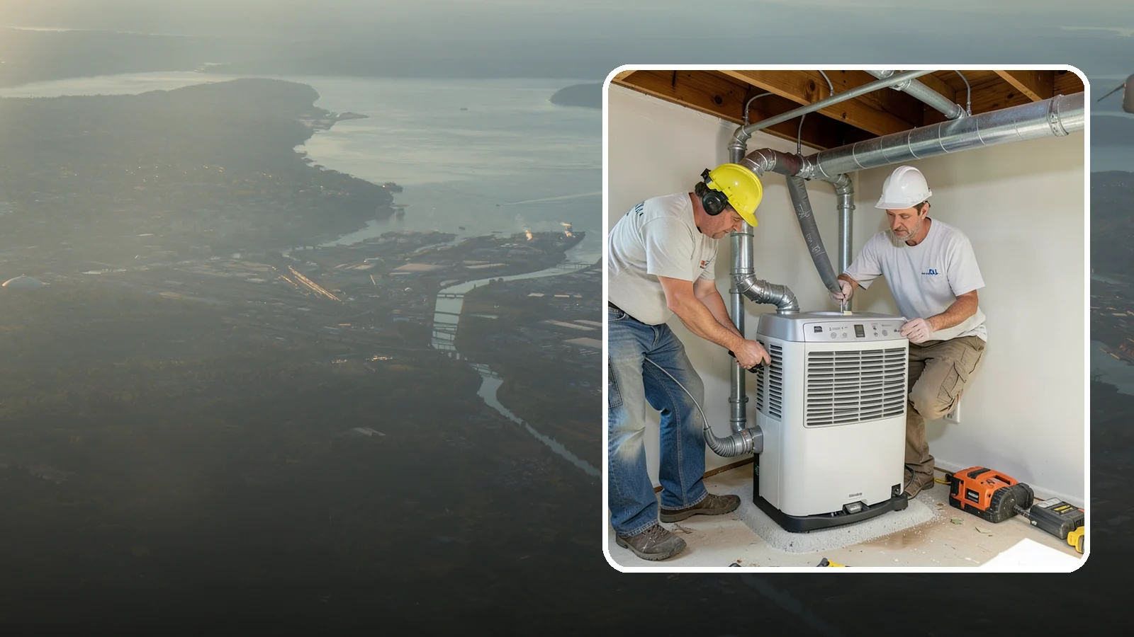 Basement Dehumidifier Installation in Fife, Pierce County, WA - Adding a dedicated, drainable dehumidifier that holds basement or crawlspace humidity at a safe, consistent level.