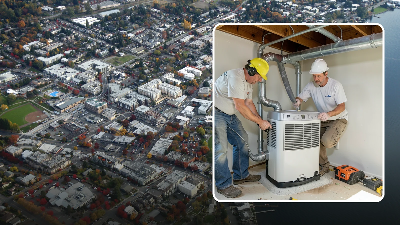 Basement Dehumidifier Installation in Kirkland, King County, WA - Adding a dedicated, drainable dehumidifier that holds basement or crawlspace humidity at a safe, consistent level.
