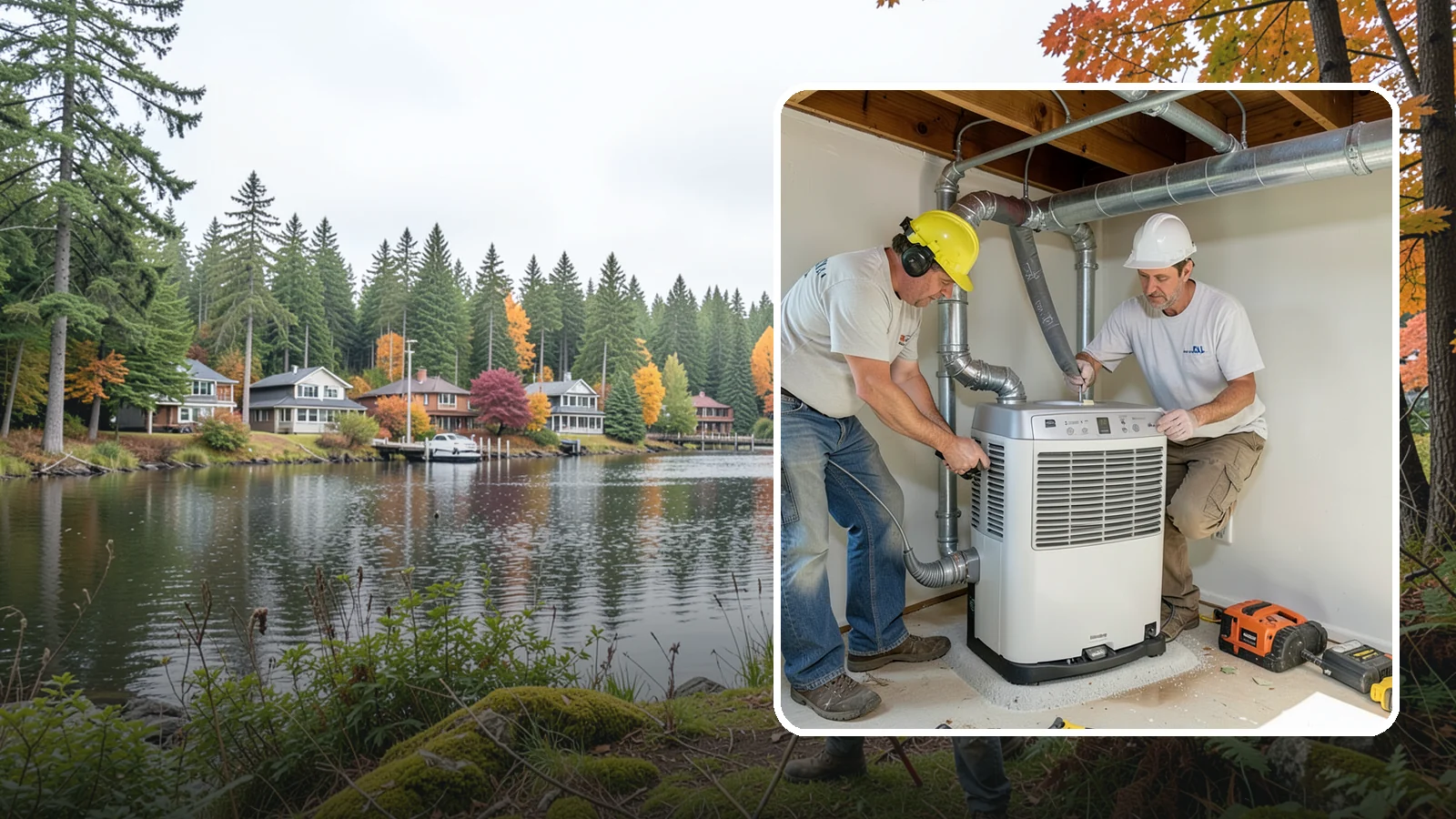 Basement Dehumidifier Installation in La Conner, Skagit County, WA - Adding a dedicated, drainable dehumidifier that holds basement or crawlspace humidity at a safe, consistent level.